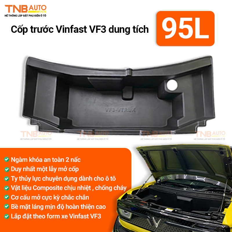 Review chi tiết Cốp trước VF3 Vtruk – Giải pháp mở rộng không gian chứa đồ